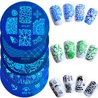 1pcs Hot Sale Nail Art Stamping Plate Fashion Design Colorful Butterfly Flower Lovely Design Manicure Stencils STZ-01-10