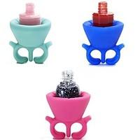 1pcs Wearable Nail Polish Bottle Holder Rings Fit All Fingers Random Colors