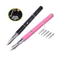 1pcs Nal Art Design Pen with 5pcs Dotting Heads Metal Handle Painting Drawing Line Salon Nail Beauty Decoration Tools