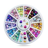 1pcs 4mm Nail Art Tips Sharp Glitter Crystal AB Colors Rhinestone Decoration Wheel