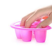 1PCS Manicure Tools Five Hole Foam Hand Bowl Save The Nail Polish Remover Color Random