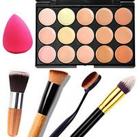 1PCS 15 Colors Professional Natural Contour Face Cream/Facial Concealer Makeup Palette1 Contour Brush1 Powder Puff