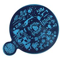 1PC DIY Blue Film Nail Art The Mirror Printing Template