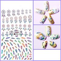 1pcs 3d nail stickers colorfulbeautiful feather dream net decoration l ...