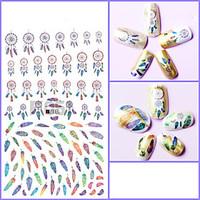 1pcs 3D Nail Stickers ColorfulBeautiful Feather Dream-net Decoration Lovely Expreession Design Nail Art Sticker Nail Beauty Design F051-059