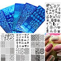 1pcs New Colorful Image Fashion Plate Love Heart Flower Design Nail Stainless Steel Stamping Plate Nail DIY Tool Manicure Beauty XY-Z11-20