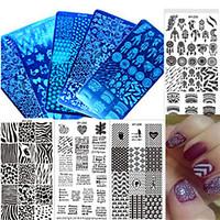 1pcs new colorful image design nail stamping plate stainless steel pol ...