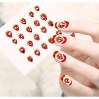 1pcs Water Transfer Nail Art Stickers Cat Feather Strawberry Apple Flower Nail Art Design STZ1-9