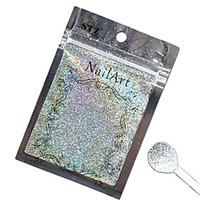 1pcs Nail Art Beautiful Color Silver Laser Glitter Powder Nail DIY Decoration L03