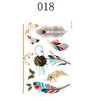 1PC Hot Stamping The Three-Dimensional Paper Carving Feather Ethnic Tribal Style Tattoo Stickers