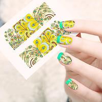 1pcs water transfer nail art stickers leopard veins flower butterfly f ...