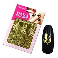 1pcs Vinyls Print Nail Art Hollow Stencil Sticker For Charms 3D Nail Laser Gold Vinyls Nail Tools NF413-420