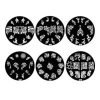 1PCS 2D Metal Flowers Nail Art Image Stamp Plate (Assorted Colors, NO.43-48)