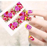 1pcs water transfer nail art stickers colorful flower nail art design  ...