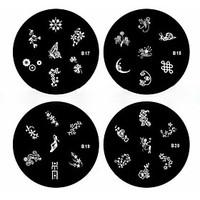 1PCS Nail Art Stamp Stamping Image Template Plate B Series NO.17-20(Assorted Pattern)
