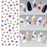 1pcs 3D Colorful Flowers Nail Water Transfer Stickers