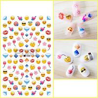 1pcs Nail Art Sticker 3D Nail Stickers Lovely Cartoon QQ Expreession Love Heart Balloon Diamond Lips Design Nail Beauty Tips F060