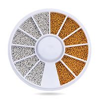 1pcs gold silver tiny circle beads nail art decoration wheel 3d diy ca ...