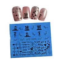 1pcs black new nails art water transfer sticker manicure nail art tips ...