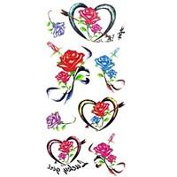 1pc Women\'s Waterproof Temporary Tattoos leg/Arm/Wrist Tattoos Glitter Heart Rose Body Tattoos(18.5cm8.5cm)
