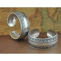 1PCS Fashion Carved Silver Bracelet N0.8 Christmas Gifts