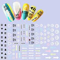 1pcs fashion creative design nail art 3d stickers personality alphabet ...