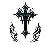 1Pcs Waterproof Large Cross Posted Back Pattern Tattoo Sticker For Body Art