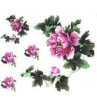 1Pc Waterproof Multicolored Two Large Flower Pattern Tattoo Sticker