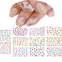 1pcs Include 11 Styles Nail Art Stickers Simulate Design Colorful Flowers Image E303-313