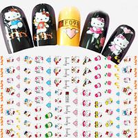 1pcs Fashion Lovely Style Design Nail Art Cartoon 3D Stickers Cute Hello Kitty Heart Shape DIY Beauty Creative Decoration F098