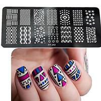 1pcs New Nail Art Stamping Plates DIY Geometric Image Templates Tools Nail Beauty XY-J02