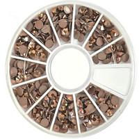 1pcs 4mm Chocolate New Round Bowl Nail Art Flat Rhinestones Nail Art DIY Decoration NC307