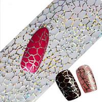 1pcs 100cmx4cm Glitter Nail Foil Sticker Beautiful Lace Flower Leaf Feather Image Nail Decorations DIY Beauty STZXK16-20