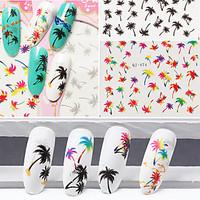 1pcs water transfer nail stick color black gray coconut tree