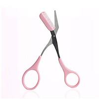 1pcs pink eyebrow trimmer scissors with comb lady woman men hair remov ...