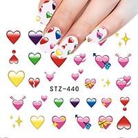 1pcs Sweet Beautiful Love Heart Design Valentine\'s Day Nail Art Sticker lovely Heart Nail Water Transfer Decals Nail Beauty Design STZ-440