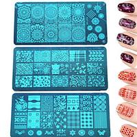 1pcs DIY Fashion Stamping Plate ColorfulBeautiful Image Manicure Beauty Stencils Nail Stainless Steel Stamping Plate Polish Nail Tool XY-J11-16