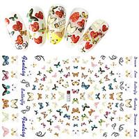 1pcs fashion beautiful butterfly design nail art 3d stickers colorful  ...
