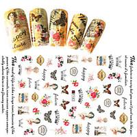 1pcs Fashion Beautiful Design Nail Art 3D Stickers Beautiful Flower Sweet Butterfly Nail DIY Beauty Creative Decoration F182