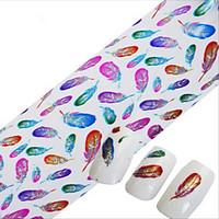 1pcs 100cmx4cm Glitter Nail Foil Sticker Beautiful Feather Lovely Cartoon Lips Nail Decorations DIY Beauty STZXK06-10