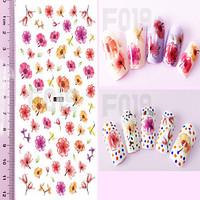 1pcs Colorful Transparent Flower Cute Personality Image Design Nail Art DIY Sticker 3D Nail Stickers Nail Art Beauty Tips F019-030