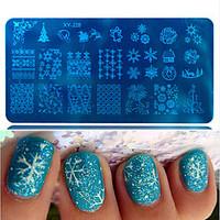 1pcs Hot Sale Beautiful Snowflake Lovely Design DIY Fashion Stamping Plate Nail Stainless Steel Stamping Plate Polish Manicure Beauty Stencils XY-J28