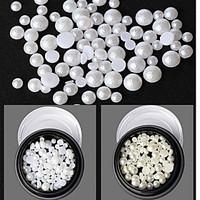 1PC Nail Art Grind Arenaceous Flat Semicircle Pearl Pure White Rice White 3/4/5mm Mixed Packaging