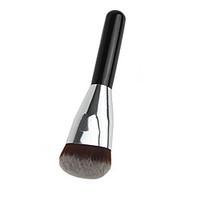 1pcs Foundation Brush Synthetic Hair Travel Type Portable Black Wood Handle for Face Brush