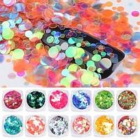 1PC Nail art The mermaid iridescence sequins circular The size of the conventional 12 color