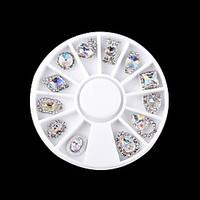 1PC Nail Act The Role Ofing Is Tasted Alloy Special White AB Nail Art Decorations 12 Paragraph