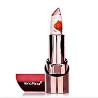 1Pcs Natural Flower Gold Foil Lipstick Temperature Changed Lip Balm Moisturizer Lips Makeup Crystal Jelly Lipstick 3 Colors