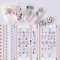 1pcs fashion sweet pink creative design nail art 3d stickers nail diy  ...