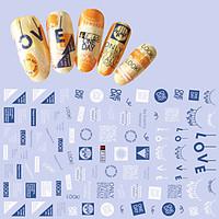 1pcs fashion lovely english alphabet design nail art 3d stickers nail  ...