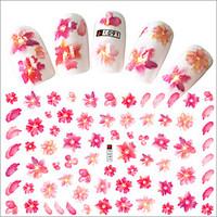 1pcs hot fashion sweet flower nail art 3d stickers beautiful flower de ...